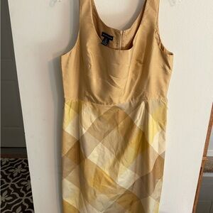 Spenser Jeremy Gold and Cream Geometric Midi Dress